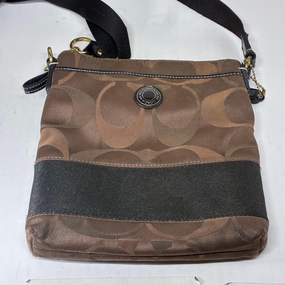 Coach Signature Monogram Canvas Crossbody Bag Jacquard C